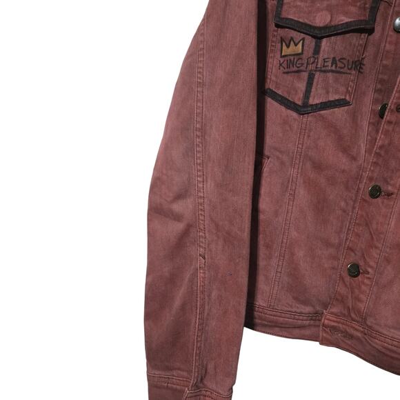 Joe's‎ Denim Jacket M Red Graffiti Street Art Bart Simpson Painted Brooklyn 1996 - Picture 11 of 15